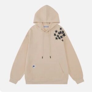 Aelfric Eden Beige Hoodie with Black Star Pattern